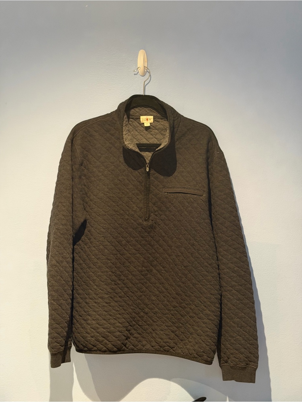 J. Crew Quilted Half-Zip Pullover - Black